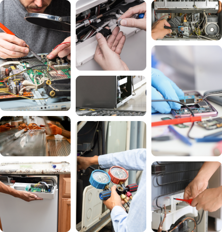 Composition with different images with appliance repair